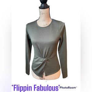 RACHEL ROY Womens Army Green knit Top size small